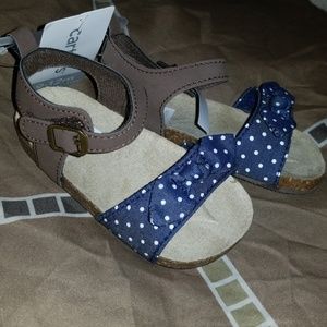Cork Sole Navy Dot Sandals